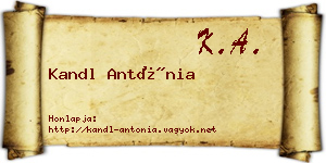 Kandl Antónia névjegykártya
