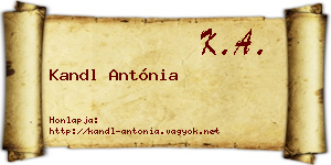 Kandl Antónia névjegykártya